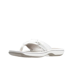 Clarks Women's Breeze Sea Flip-Flop  New White Synthetic  7