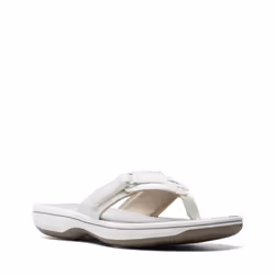 Clarks womens Breeze Sea Flip Flop  New White Synthetic  8 US
