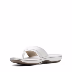 Clarks womens Breeze Sea Flip Flop  New White Synthetic  8 US