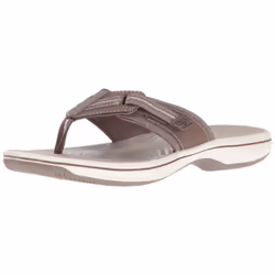 Clarks Women's Brinkley Jazz Flip Flop  Pewter Synthetic  7 M US