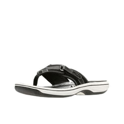 Clarks Women's Breeze Sea Flip-Flop  Black Synthetic  6