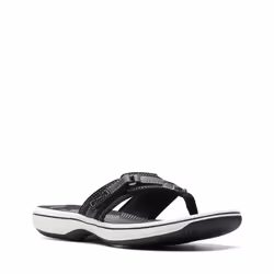 Clarks Women's Breeze Sea Flip-Flop  Black Synthetic  6