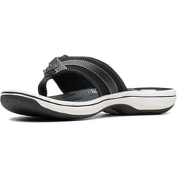 Clarks Women's Breeze Sea Flip-Flop  Black Synthetic  9