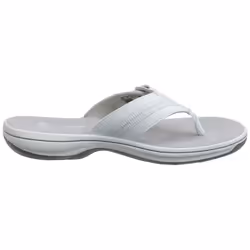 Clarks Women's Brinkley Jazz Flip Flop  White Synthetic  8 M US