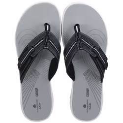 Clarks Women's Brinkley Jazz Flip Flop  Black Synthetic  8 M US