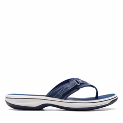 Clarks Women's Breeze Sea Flip-Flop  Navy Synthetic  6