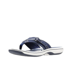 Clarks Women's Breeze Sea Flip-Flop  Navy Synthetic  9