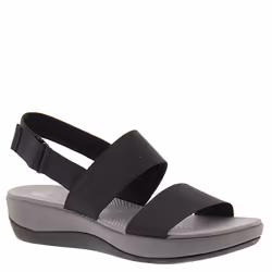 Clarks womens Arla Jacory Wedge Sandal  Black Solid  6 US