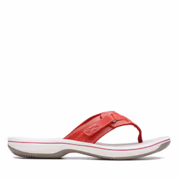 Clarks Women's Breeze Sea Flip-Flop  New Red Synthetic  5