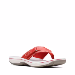 Clarks Women's Breeze Sea Flip-Flop  New Red Synthetic  6