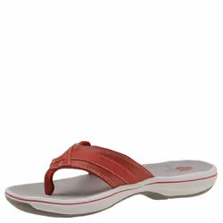 Clarks womens Breeze Sea Flip Flop  New Red Synthetic  7 US