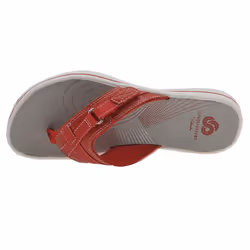 Clarks womens Breeze Sea Flip Flop  New Red Synthetic  7 US