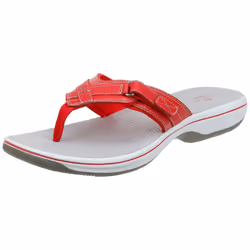 Clarks Women's Breeze Sea Flip-Flop  New Red Synthetic  10