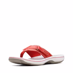 Clarks Women's Breeze Sea Flip-Flop New Red Synthetic 12