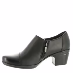 Clarks womens Emslie Warren Slip On Loafer Black Leather 6 Wide US