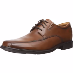 Clarks Men's Tilden Walk Tan Leather Oxford  Dark Tan Leather  9 M US