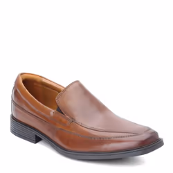 Clarks Men's Tilden Free Slip-On Loafer  Dark Tan Leather  9.5 W US