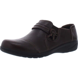 clarks Womens cheyn Madi Leather Ortholite Slip On Loafer Brown Size 8