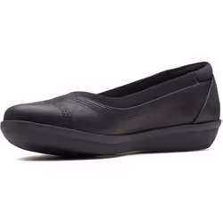 Clarks Womens Ayla Low Ballet Flat  Black Synthetic Nubuck  8.5 M US