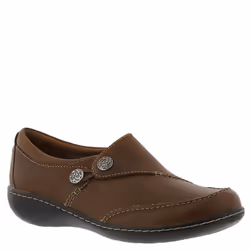 Clarks Women's Ashland Lane Q Loafer  dark tan leather 7.5