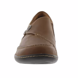 Clarks Women's Ashland Lane Q Loafer  dark tan leather 7.5