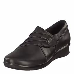 Clarks Women's Hope Roxanne Loafer  Black Leather  6.5 M US