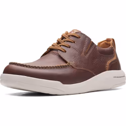 Clarks Men's Driftway Low Boat Shoe Dark Tan Leather 10