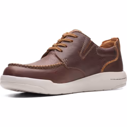 Clarks Men's Driftway Low Boat Shoe  Dark Tan Leather  10