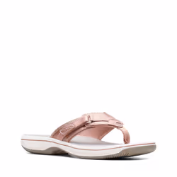 Clarks womens Breeze Sea Flip Flop  Rose Gold  6 US