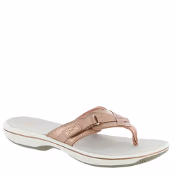 Clarks womens Breeze Sea Flip Flop  Rose Gold  8 US