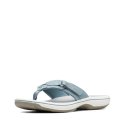 Clarks womens Breeze Sea Flip Flop  Blue Grey Synthetic  9 US