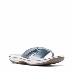 Clarks womens Breeze Sea Flip Flop  Blue Grey Synthetic  9 US