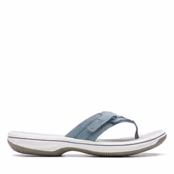 Clarks womens Breeze Sea Flip Flop  Blue Grey Synthetic  9 US