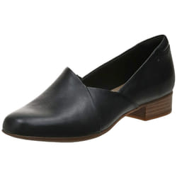 clarks womens Juliet Palm Loafer  Black Leather  75 Wide US