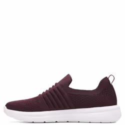 Clarks Women's Ezera Walk Sneaker  Burgundy Knit  8.5