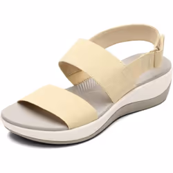 Clarks Women's Arla Jacory Sandal Gold Metallic Textile 80 W US