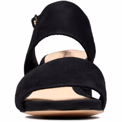 Clarks womens Sheer 55 Sling Heeled Sandal   Black Suede   6.5