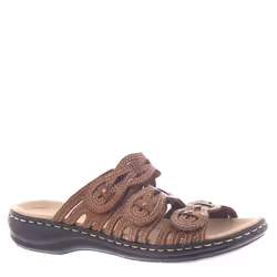 Clarks womens Leisa Faye Sandal  Tan Leather  8.5 Wide US