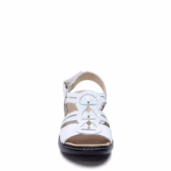 Clarks womens Leisa Janna Sandal  White Leather  9 Wide US
