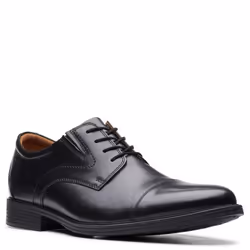 Clarks Men's Whiddon Cap Oxford  Black Leather  7 Wide