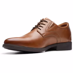 Clarks Men's Whiddon Plain Oxford Dark Tan Leather 13