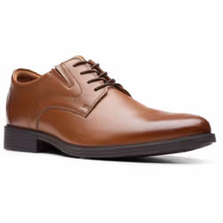 Clarks Men's Whiddon Plain Oxford  Dark Tan Leather  13
