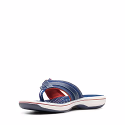Clarks Women's Breeze Sea Flip-Flop  Navy/Red Synthetic  12