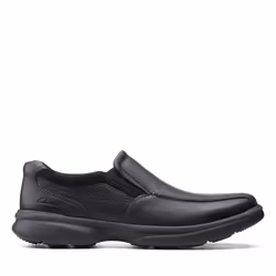 Clarks Men's Bradley Step Loafer  Black Tumbled Leather  9 Wide