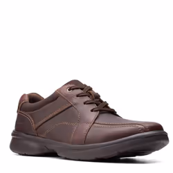 Clarks mens Bradley Walk Oxford Brown Tumbled Leather 10.5 Wide US
