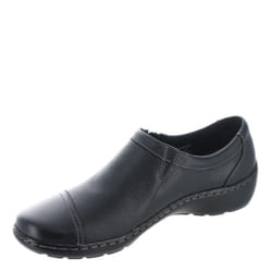 Clarks womens Cora Giny Loafer Flat  Black Tumbled/Smooth Leather  8.5 X-Wide US