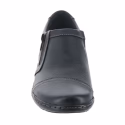 Clarks womens Cora Giny Loafer Flat  Black Tumbled/Smooth Leather  8.5 X-Wide US