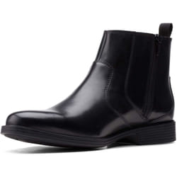 Clarks Men's Whiddon Zip Waterproof Ankle Boot  Black Leather  7