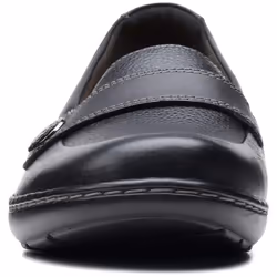 Clarks Women's Cora Daisy Loafer  Black Tumbled Leather  9.5 Wide