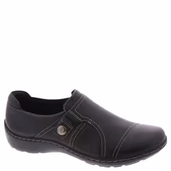 Clarks Women's Cora Poppy Loafer  Black Tumbled  8 Narrow
